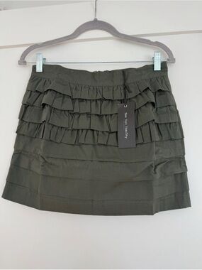 See You Monday High Waisted Army Green Skirt